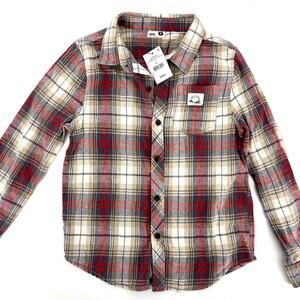 NWT‎ Cotton-on kids plaid shirt in woven knit cotton (8)